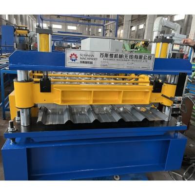 China Trapezoidal 0.3mm PPGI Roof Panel Roll Forming Machine , Roofing Sheet Rolling Machine for sale