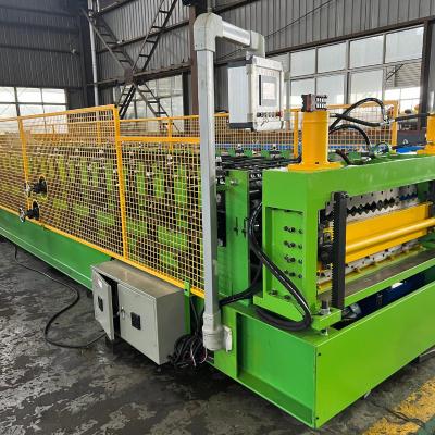 China 1220mm Coil Width PPGI Color Steel Sheet Corrugated Trapezoidal IBR Sheet Roofing Double Layer Roll Forming Machine for sale
