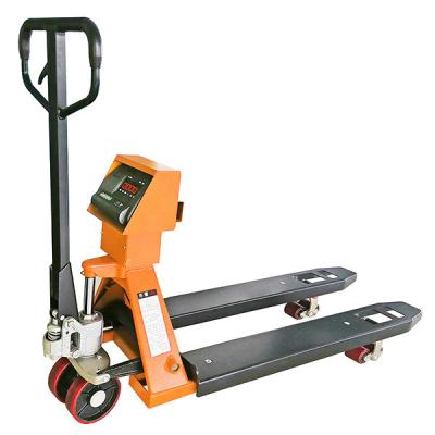 China PU Wheels 3000kg Digital Pallet Jack Truck Weight Scale In Industrial Warehouse for sale