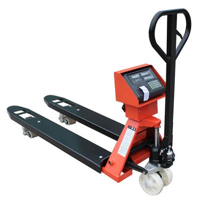 China Industrial Digital Manual Hydraulic Hand Pallet Jack With Weight Scale 2000kg for sale