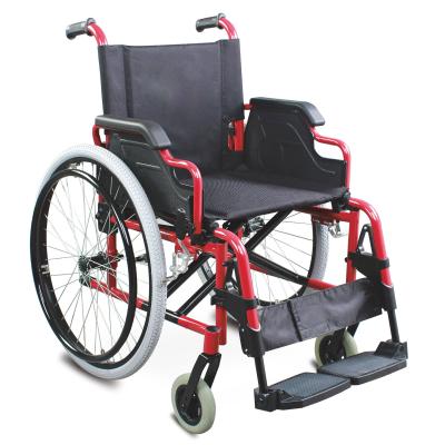 China Affordable Foldable Aluminum Manual Wheelchair With Quick Release Pneumatic Rear Wheel for sale