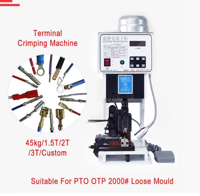 Semi-automatic terminal crimping machine front view