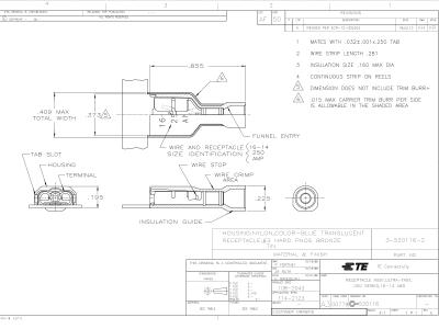Китай TE Connectivity 3-520116-2 Ультрабыстрый 250 синий изолированный женский коннектор для лопаток полностью изолированный мужской и женский разъединители продается