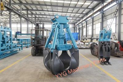 China Blue Hydraulic Log Grapple Construction Excavator Rotating Log Grab for sale