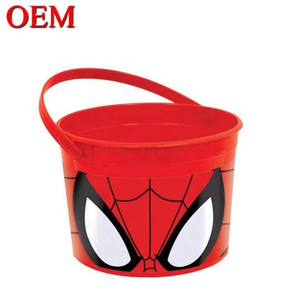 Quality Custom Made Movie Star Spiderman Plastic Popcorn Container Bucket with Lid for sale