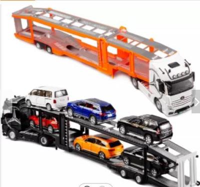 China Custom Carriage Trailer Truck Toys Diecast Model For Collection And Creative Gift Alloy With Sound And Light Car Toy for sale