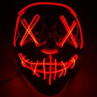 Quality Custom Halloween Mask LED Glowing Mask Black Words Halloween LED Masks Facepiece for sale