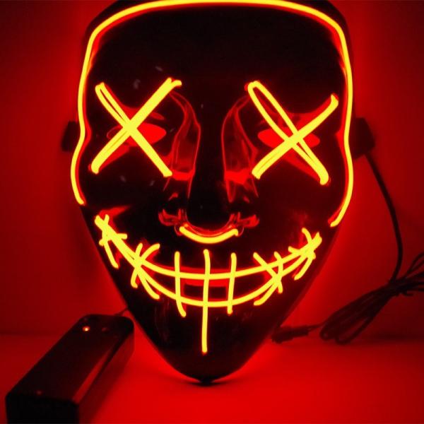 Quality Halloween Mask LED Glowing Mask Black Words Halloween LED Masks With Blood for sale