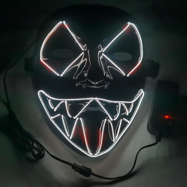 Quality Halloween Mask LED Glowing Mask Black Words Halloween LED Masks With Blood for sale