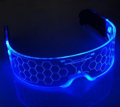 중국 LED 안경 엘 와이어 네온 라이트 업 비저 안경 바 파티 안경 판매용