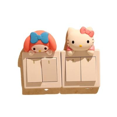 China Kt Cat Cartoon Switch Cover Room Decor 3D On-Off Switch Adesivo Switch Outlet Wall Adesivo à venda