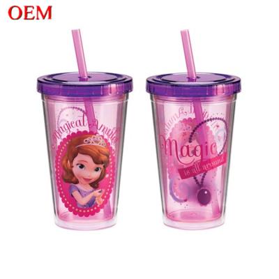 China Straw Cup Custom Little Princess Sofia 3D waterflessen toepasbaar voor kokend water met deksel accessoires Te koop