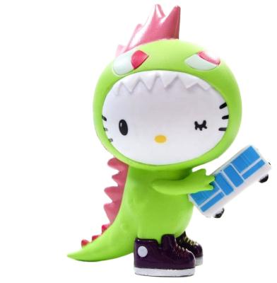 China Custom OEM Made PVC Cute Mini Plastic Cartoon Kitty Toy For Child Manufacturer for sale