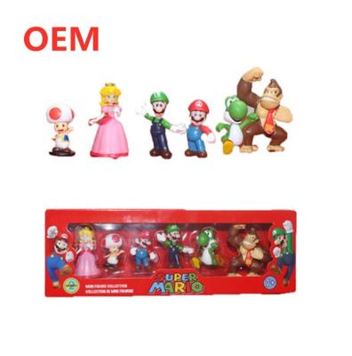 China Mini Figures Supreme PVC Action Figure Model 6pcs Set Mario Toy Manufacturer for sale