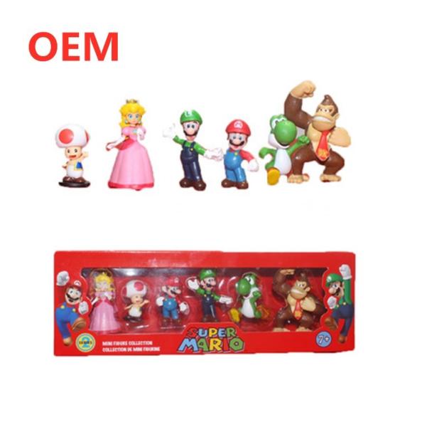 Quality Mini Figures Supreme PVC Action Figure Model 6pcs Set Mario Toy Manufacturer for sale