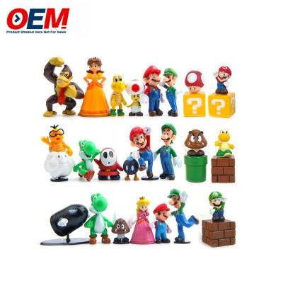 Cina Factory custom plastic pvc vinyl fugure toys Custom Kawaii Figure Mario Collective Toy Set in vendita