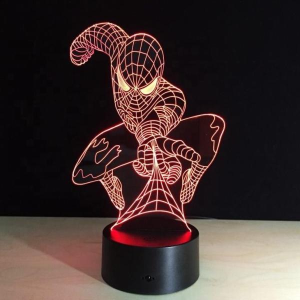 Quality Customized Movie Character 3D Figure Made Model Toy Led Night Light OEM Spider for sale