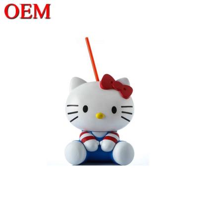 China Manufacturing Cartoon Character Custom Good Quality 3D Cute Cartoon  kitty PP Cola Cup Toy OEM Plastic/PVC/Vinyl Toy Figures for sale