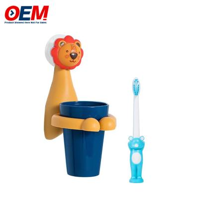 China Detentor de escova de dentes personalizado Bebê Montado na parede Escova de dentes Copo Escova de dentes Limpeza bucal Copo Cartoon Cute Dentista à venda
