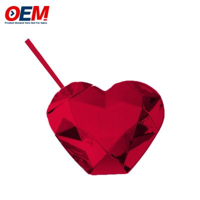 China PP Double Wall Cup With Straw OEM Sweet Heart 450ml Plastic Water Cup for sale