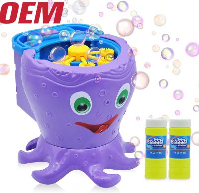 China Nuby Bath Octopus Bubble Machine Made Automatic Bubble Maker With 2 Solutions OEM Bubble Blower  For Kids for sale