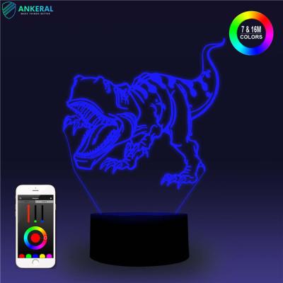 China Creative Dinosaur 3D Light APP Control 3D Lamps for sale