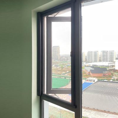 Chine Portes en aluminium de vue de vue d'ouragan d'impact ultra étroit fait sur commande de preuve et fenêtre en aluminium de tissu pour rideaux de tour d'inclinaison de Windows à vendre