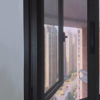China Aluminum Frame Sliding Anti Mosquito Fly Bug Door Screen Net Mesh Fiberglass Roller Retractable Screen Door for sale