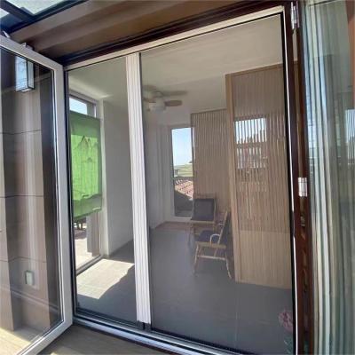 Chine Easy To Install Mosquito Net Trackless Fly Screen For Doors Retractable Tank Chain Screen Mesh Double Door à vendre