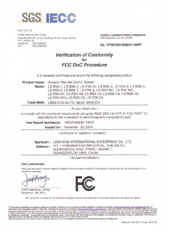 FCC - LINSHENG INTERNATIONAL ENTERPRISE CO., LTD