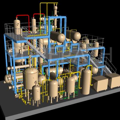 China la fábrica proporcionó la máquina de la destilación del residuo del control automático del PLC de Siemens al diesel del color de agua en venta