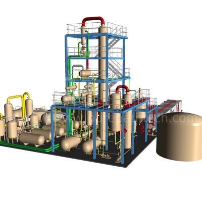China Fully Automatic Distillation Lube Oil Recycling Plant 15 Tons Per Day for sale