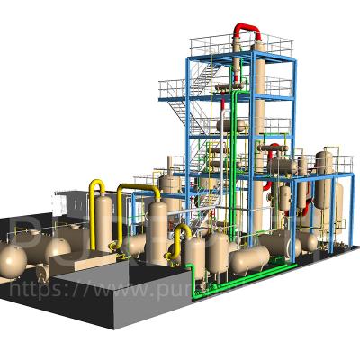 China 2TPD a 100TPD lubrican la presión de los átomos de la máquina de la purificación de aceite en venta