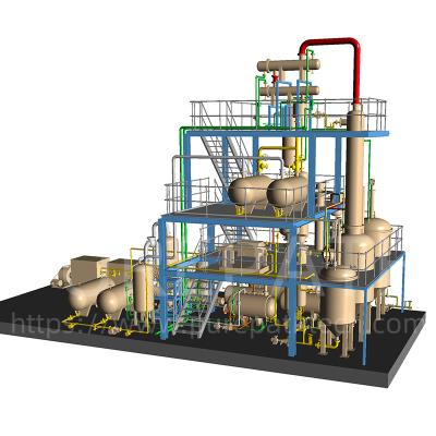 China Destilería del aceite de la pirolisis del PLC de 2TPD Siemens al diesel en venta