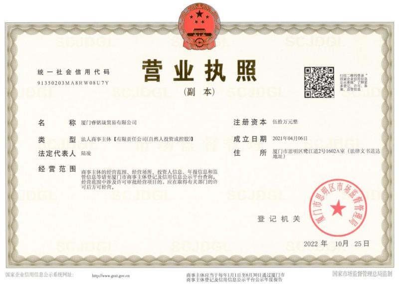 New Company Business License - Sumset International Trading Co.,Ltd