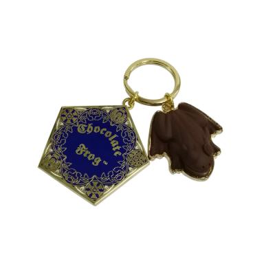 China Gold Nickel Plating Company Logo Keychain Advertising Keychain SGS for sale