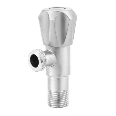 China 1/2x1/2 SS201 Brushed Angle Valve With Metal Handle Hydronic Heating for sale