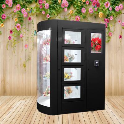 China Jasmine Flower Bouquet Vending Machine Rose Carnation Steel Cabinet Te koop
