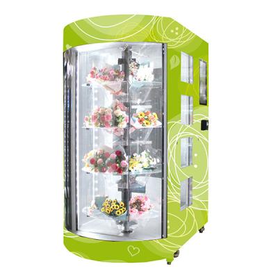 China Automated Rose Fresh Flower Vending Locker Machine Self Service Transparent Window for sale