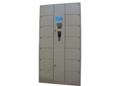 China Electronic Coins Banknotes Luggage Lockers , 14 Doors Metal School Lockers for Park / Gym / Library for sale