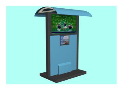 Chine Multimédia annonçant le kiosque imperméable, système extérieur de kiosques d'écran tactile d'affichage à cristaux liquides avec l'abri à vendre