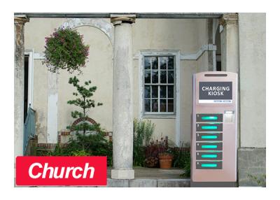 China Church Kiosk Free Cell Phone Charging Kiosk 6 Electronic Lockers for sale