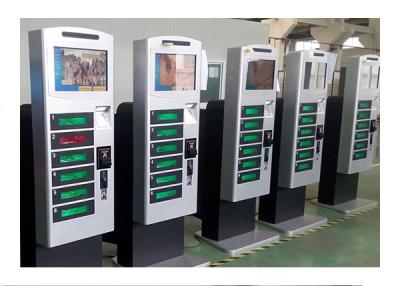 China Free Standing Cell Phone Charging Kiosk Lockers with Hotspot Wifi Network Advertisement Function for sale