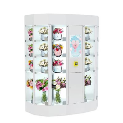 China QR Pay Fresh Flower Vending Locker Coin Bill Card With Touch Screen for sale