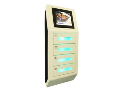 China UVC Sterilize 4 Digital Lockers Cell Phone Charging Stations 10 inch Touch Screen Wall Mount for sale