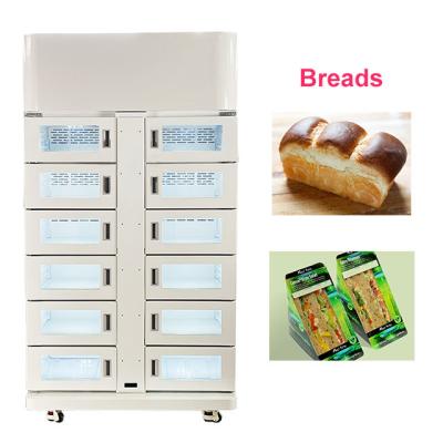 China Máquina vendedora de pan casillero personalizado refrigerado con sistema inteligente y lector de tarjetas en venta