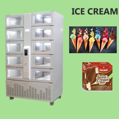 China Tarjeta inteligente Pago en efectivo helados congelados helados Vending Locker con puertas personalizadas en venta
