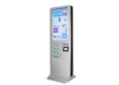 China Modern Cell Phone Charging Stations , Phone Charging Locker With 43 Inch Advertising LCD Screen for sale