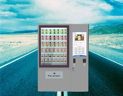 China A moeda Bill operou a máquina de venda automática refrigerada dos compartimentos dos livros do biscoito da cerveja do leite do refresco com tela táctil à venda