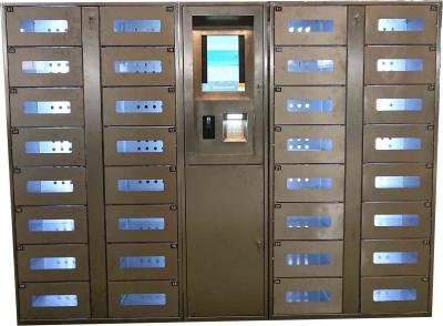China Stainless Steel Vending Locker With LED Lights And Transparent Doors Remote Control Function for sale